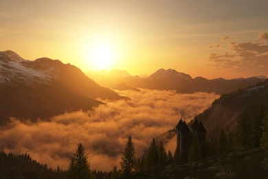 Desert Mountain Sunset Wallpapers