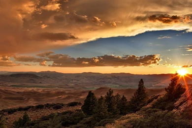 Beautiful Mountain Sunset   Wallpaper.