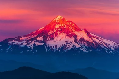 Purple Sunset Snow Mountain iPad Wallpapers Download