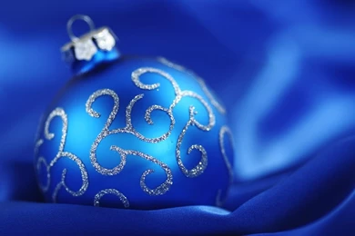 Blue Christmas Ball Blue Backgrounds Wallpapers