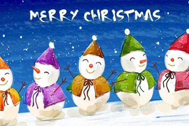 1280x1024 Christmas Snowmen Desktop PC And Mac Wallpapers