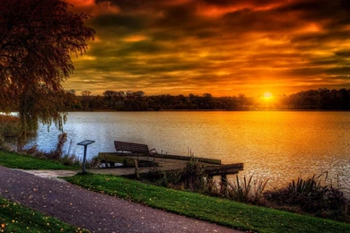 Autumn Sunset Wallpapers Widescreen   Wallpaper.