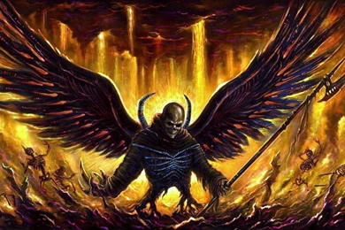 Wallpapers Dark Fire Evil Hell Demon Satan Occult Skulls Skeleton ...