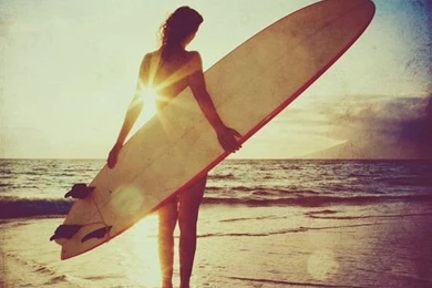 Items Similar To Surfer Girl Photo, With Sparkling Orange, Blue ...