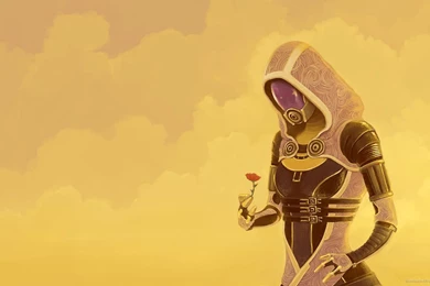 Download 1920x1080 Mass Effect Tali With Flower Wallpapers