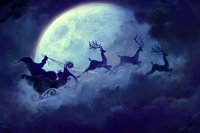 Santa In His Sleigh HD Desktop Wallpapers : High Definition ...