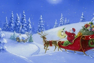 Download Wallpapers 1280x720 Santa Claus, Reindeer, Sleigh, Gifts ...