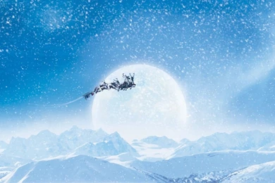 1280x720 Santa's Sleigh And Reindeers Desktop PC And Mac Wallpapers