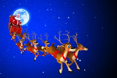 Download Wallpapers New Year, Merry Christmas, Santa's Sleigh ...