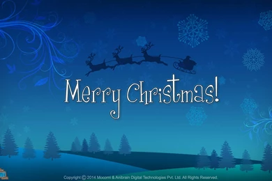 Merry Christmas  Santa's Sleigh   Desktop Wallpapers For Kids