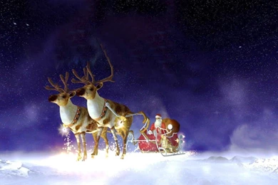 3d Santa Sleigh Backgrounds   Invitation Templates