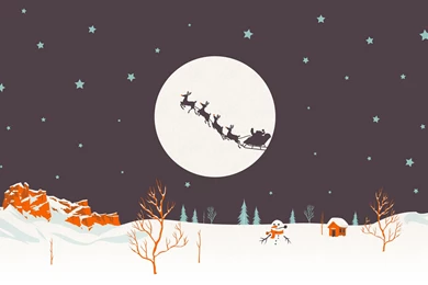 Santa Sleigh Vector Wallpapers   27693