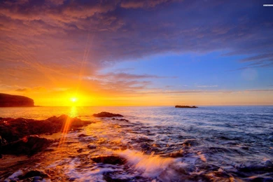 Shore At Sunrise Wallpapers