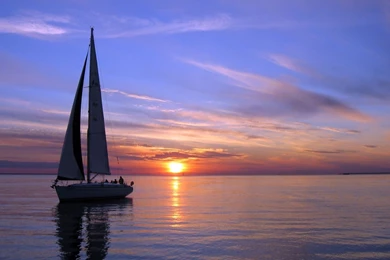 Boats Silboat Boats Ship Sailing Ocean Sea Sky Clouds Sunset ...