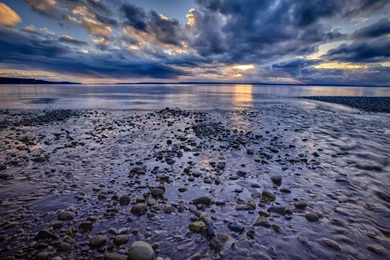 Ocean Rocks Stones Clouds Landscape Sky Beaches Reflection Ocean ...