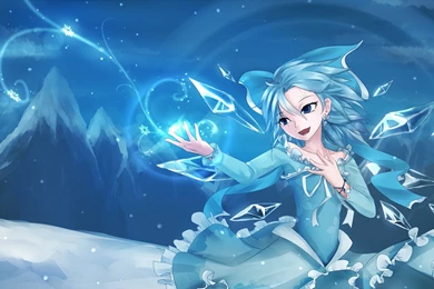 Touhou Blue Eyes Blue Hair Cirno Frozen (disney) Sen Ya Snow ...