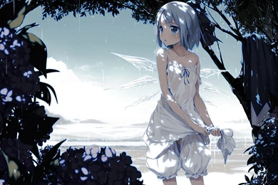 Konachan.com – 152415 Blue Blue_eyes Blue_hair Bow Cirno Dress ...