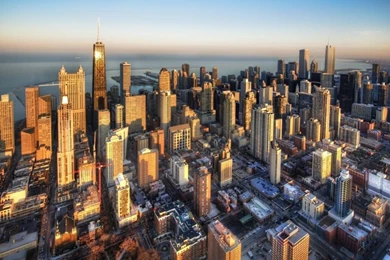 Chicago Aerial View HD Desktop Wallpapers : High Definition ...