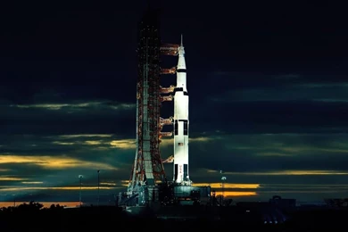 Download Wallpapers The Apollo 17 Saturn V After Sunset Two Weeks ...