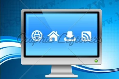 Computer Screen Backgrounds With Icons · GL Stock Images