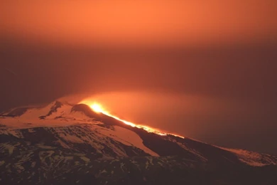 Landscapes Snow Volcanoes Etna Italy Panorama Eruption Italia ...