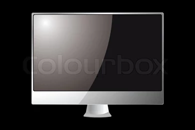 Silver Computer Screen Or Monitor With Black Backgrounds