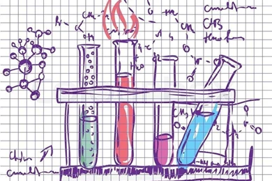 Science Chemistry Laboratory Vector Backgrounds Sketchy Style ...