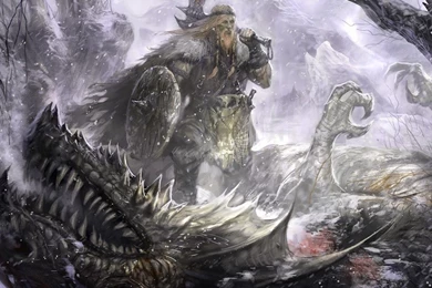 Viking On The Defeated Dragon Wallpapers And Images   Wallpapers ...