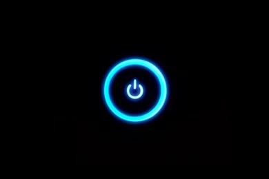 Blue Power Button On Computer HD Desktop Mobile Wallpaper Backgrounds