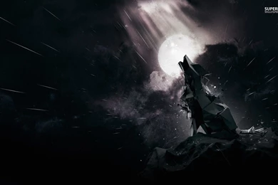 Polygon Howling Wolf Wallpapers   Digital Art Wallpapers