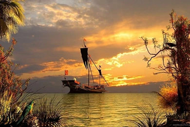 Download 1366x768 Sailing In The Evening Wallpapers