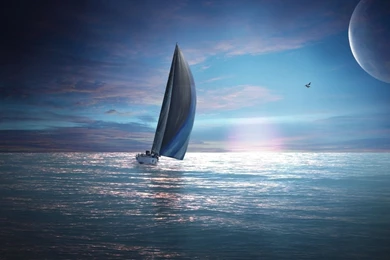 Sailing In The Dusk Wallpapers   Fantasy Wallpapers