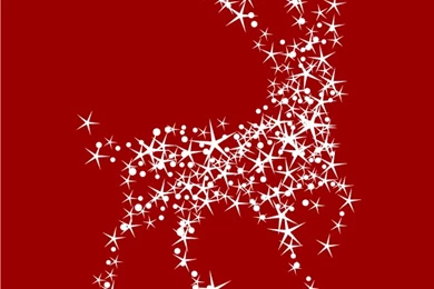 Magic Christmas Reindeer With Stars On Red Backgrounds Vector ...