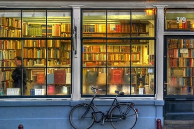 Rain Bicycle Books Shop Hd Wallpapers   (