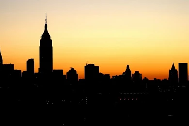 1366x768 City Silhouette Desktop PC And Mac Wallpapers