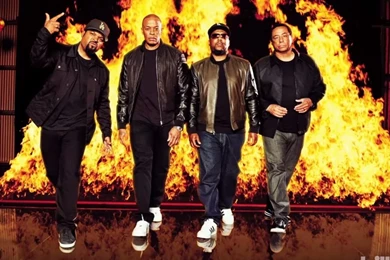 1280x1024 Flame, Billboard, Fire, Ice Cube, Mc Ren, Yella, Dr Dre ...