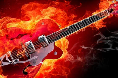 Flaming Guitar Wallpapers   Music Wallpapers