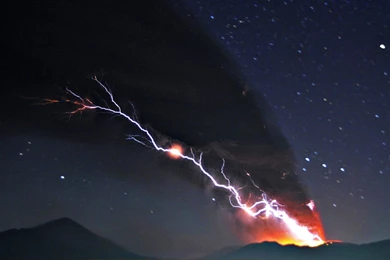 Nature Stars Volcanoes Lava Lightning Skyscapes Eruption Magma ...