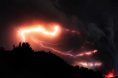 Volcanoes Lightning Volcano Puyehue Wallpapers
