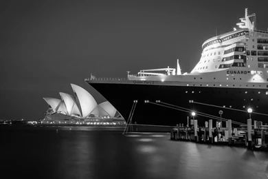 Sydney Sydney Opera House Night BW Ship Cruise Ship Wallpapers ...