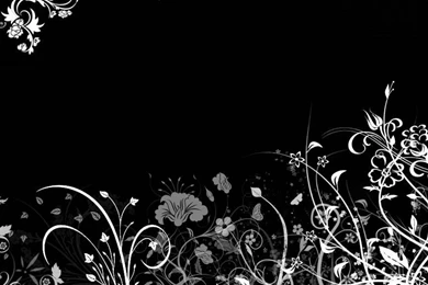 IN BLACK FLORAL DESKTOP WALLPAPER   (