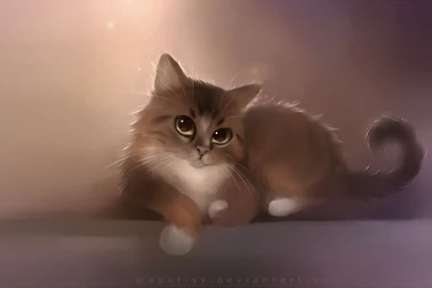Download Wallpapers 3840x2400 Cat, Apofiss, Drawing, Cute Cat Ultra ...