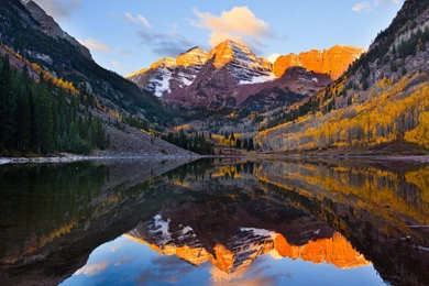 Maroon Bells Mountain River Rocks Trees HD Wallpapers