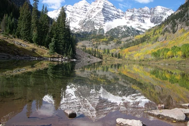 Photograph Of The Maroon Bells Near Aspen Colorado By Jon Barnes