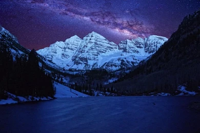 Maroon Bells Under The Starry Sky