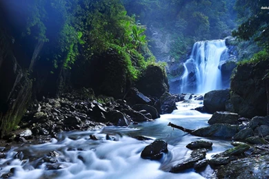 Blue Forest Waterfall Wallpapers Nature Wallpapers