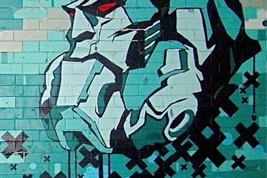 Download Cool Blue Graffiti Wallpapers For iPhone 4