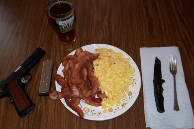 Ammunition Bacon Beers Combat Knife Eggs Wallpapers   (