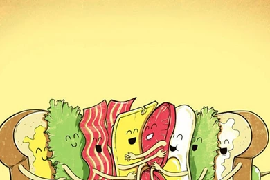 HDscreen: Tomato Bacon Cheese Funny Lettuce Desktop Bakcgrounds