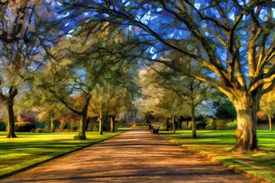 Park In Springtime Artistic Backgrounds Wallpapers   1440x900 Pixels